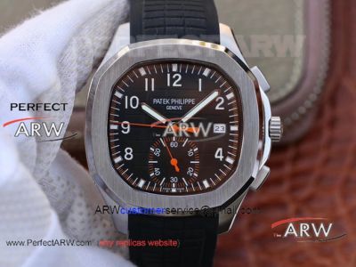 Perfect Replica Patek Philippe 42.2mm Aquanaut Quartz Black Face Watch